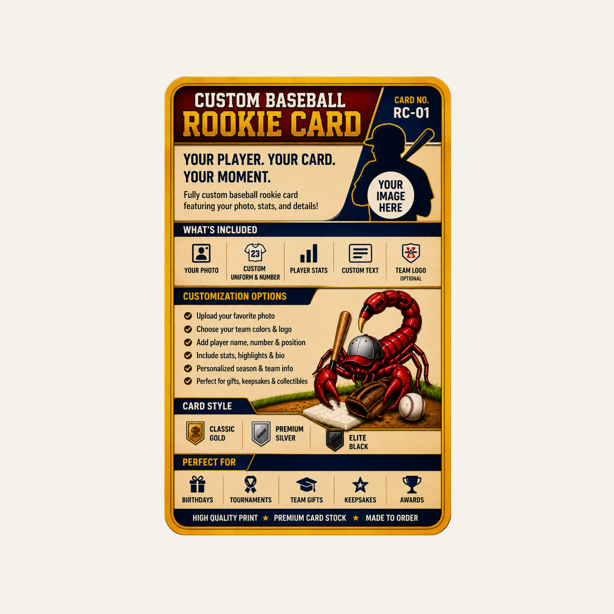 Custom Metal Sports Trading Card & More