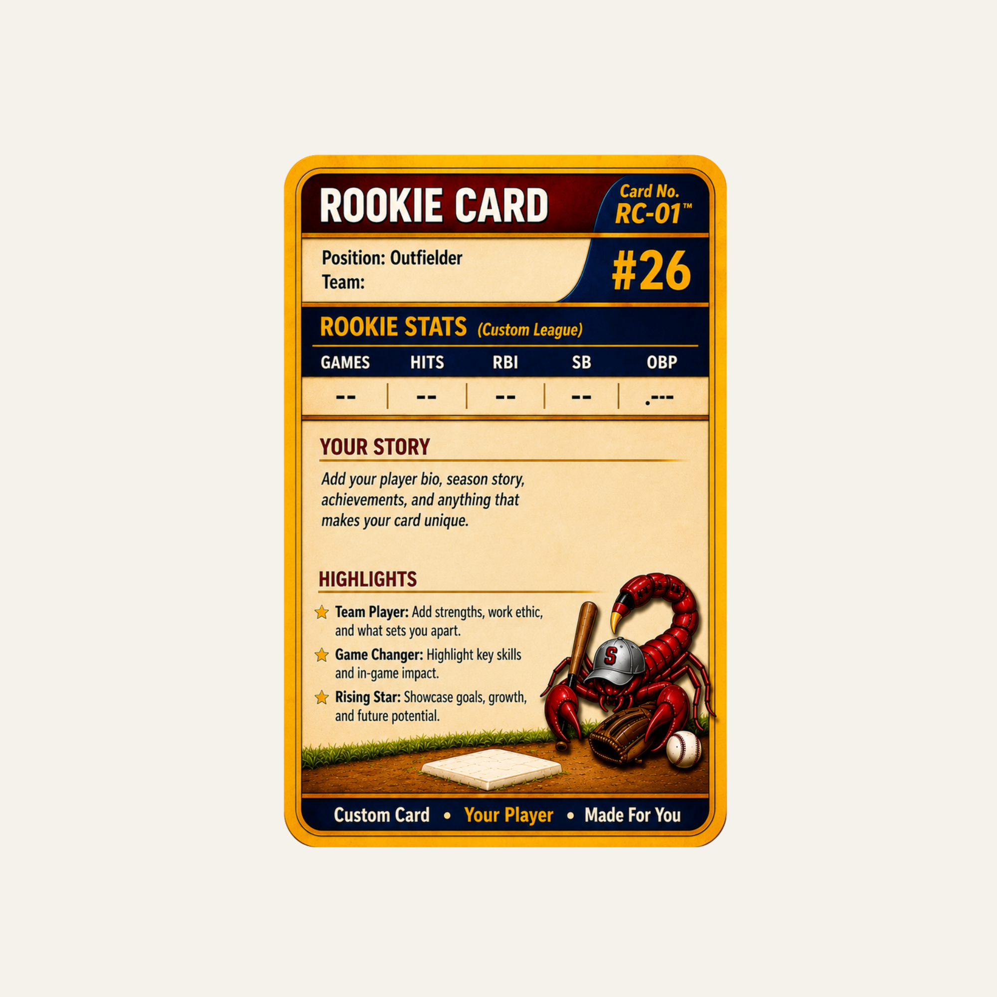 Custom Metal Sports Trading Card & More